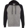 Custom Unisex Special Blend Raglan Full-Zip Hooded Sweatshirt Nickel Heather/ Black
