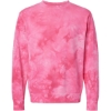 Custom Unisex Midweight Tie-Dyed Crewneck Sweatshirt Tie Dye Pink