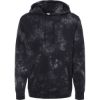 Custom Unisex Midweight Tie-Dyed Hooded Sweatshirt Tie Dye Black