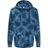 Custom Unisex Midweight Tie-Dyed Hooded Sweatshirt Tie Dye Navy