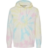Custom Unisex Midweight Tie-Dyed Hooded Sweatshirt Tie Dye Sunset Swirl