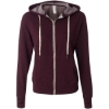 Custom Unisex Heathered French Terry Full-Zip Hooded Sweatshirt Burgundy Heather