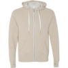 Custom Unisex Heathered French Terry Full-Zip Hooded Sweatshirt Oatmeal Heather