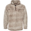Custom Unisex Sherpa Fleece Quarter-Zip Pullover Frosty Chocolate