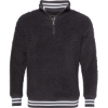 Custom Unisex Varsity Sherpa Quarter-Zip Pullover Charcoal