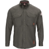 Custom Mens iQ Series® Long Sleeve Comfort Woven Lightweight Shirt Dark Grey
