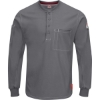Custom Mens iQ Series® Plus Long Sleeve Henley Charcoal
