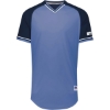 Custom Youth Classic V-Neck Jersey Columbia Blue/ Navy/ White