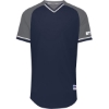 Custom Youth Classic V-Neck Jersey Navy/ Steel/ White