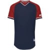 Custom Youth Classic V-Neck Jersey Navy/ True Red/ White