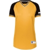 Custom Womens Classic V-Neck Jersey Gold/ Black/ White
