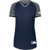 Custom Womens Classic V-Neck Jersey Navy/ Steel/ White