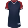 Custom Womens Classic V-Neck Jersey Navy/ True Red/ White