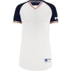 Custom Womens Classic V-Neck Jersey White/ Navy/ True Red