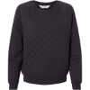 Custom Womens Quilted Crewneck Pullover Black