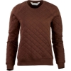 Custom Womens Quilted Crewneck Pullover Espresso