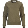 Custom Womens Quilted Crewneck Pullover Olive