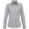 Custom Womens Microcheck Gingham Cotton Shirt Black/ White