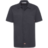 Custom Mens Industrial Short Sleeve Cotton Work Shirt Dark Navy