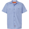 Custom Mens Industrial Short Sleeve Work Shirt Light Blue
