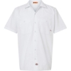 Custom Mens Industrial Short Sleeve Work Shirt White
