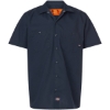 Custom Mens Tall Industrial Short Sleeve Work Shirt Dark Navy