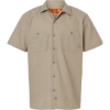 Custom Mens Tall Industrial Short Sleeve Work Shirt Desert Sand