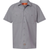 Custom Mens Tall Industrial Short Sleeve Work Shirt Graphite Grey