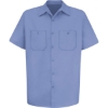 Custom Mens Cotton Short Sleeve Uniform Shirt Light Blue