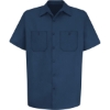 Custom Mens Cotton Short Sleeve Uniform Shirt Navy