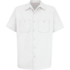 Custom Mens Cotton Short Sleeve Uniform Shirt White
