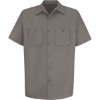 Custom Mens Tall Cotton Short Sleeve Uniform Shirt Graphite Grey