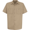 Custom Mens Tall Cotton Short Sleeve Uniform Shirt Khaki
