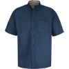 Custom Mens Short Sleeve 100% Cotton Dress Shirt Navy