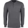 Custom Mens Long Sleeve Tagless Henley Shirt Charcoal