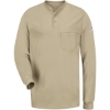 Custom Mens Long Sleeve Tagless Henley Shirt Khaki