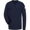 Custom Mens Long Sleeve Tagless Henley Shirt Navy