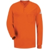 Custom Mens Long Sleeve Tagless Henley Shirt Orange