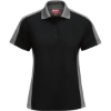 Custom Womens Performance Knit Two-Tone Polo Black/ Charcoal