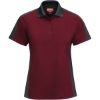 Custom Womens Performance Knit Two-Tone Polo Burgundy/ Charcoal