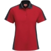 Custom Womens Performance Knit Two-Tone Polo Red/ Charcoal