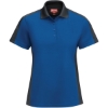 Custom Womens Performance Knit Two-Tone Polo Royal Blue/ Charcoal