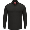 Custom Mens Long Sleeve Performance Knit Polo Black
