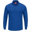 Custom Mens Long Sleeve Performance Knit Polo Royal Blue