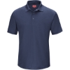 Custom Mens Performance Knit Gripper-Front Polo Navy