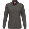 Custom Womens Long Sleeve Performance Knit Polo Charcoal
