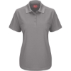 Custom Womens Performance Knit Pocketless Core Polo Grey