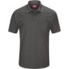 Custom Mens Performance Knit Pocket Polo Charcoal
