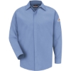 Custom Mens Concealed-Gripper Pocketless Work Shirt Light Blue