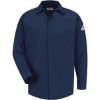 Custom Mens Concealed-Gripper Pocketless Work Shirt Navy